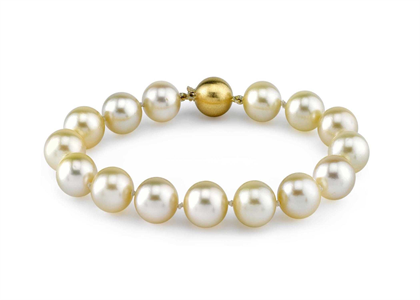 Gold Plated Womens Pearl Bracelet